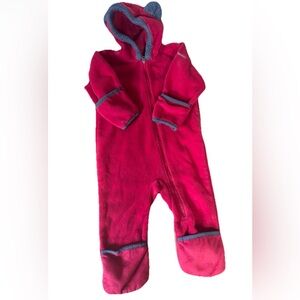 Columbia Cozy red Kids One Piece fleece 12-18mos